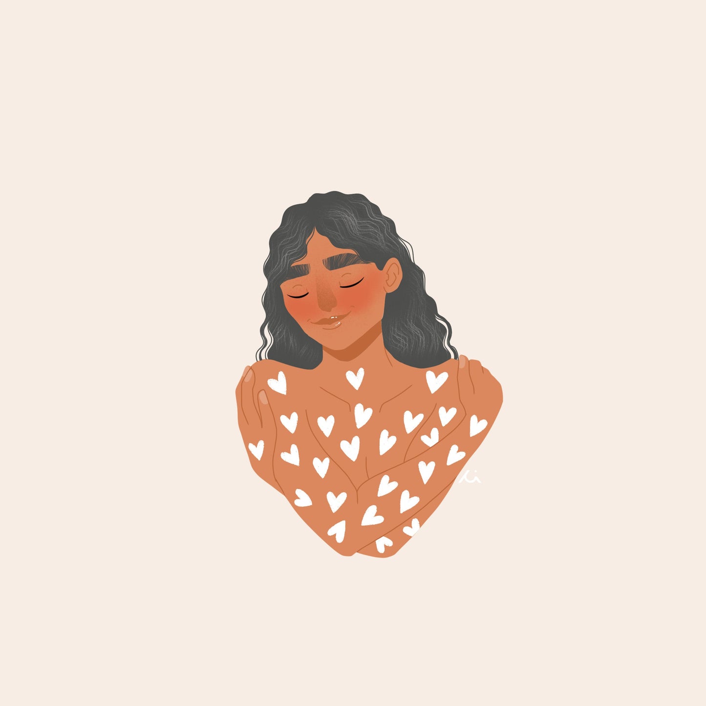 Portrait Femme Personnalisable - Illustration Self Love sur Mesure