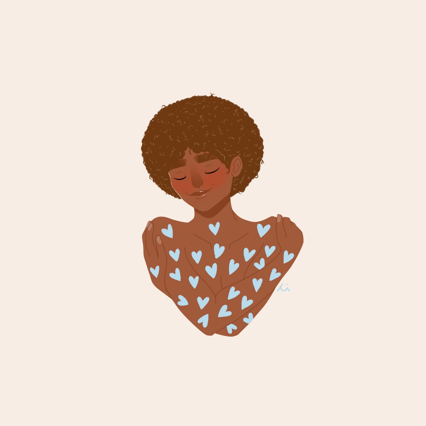 Portrait Femme Personnalisable - Illustration Self Love sur Mesure