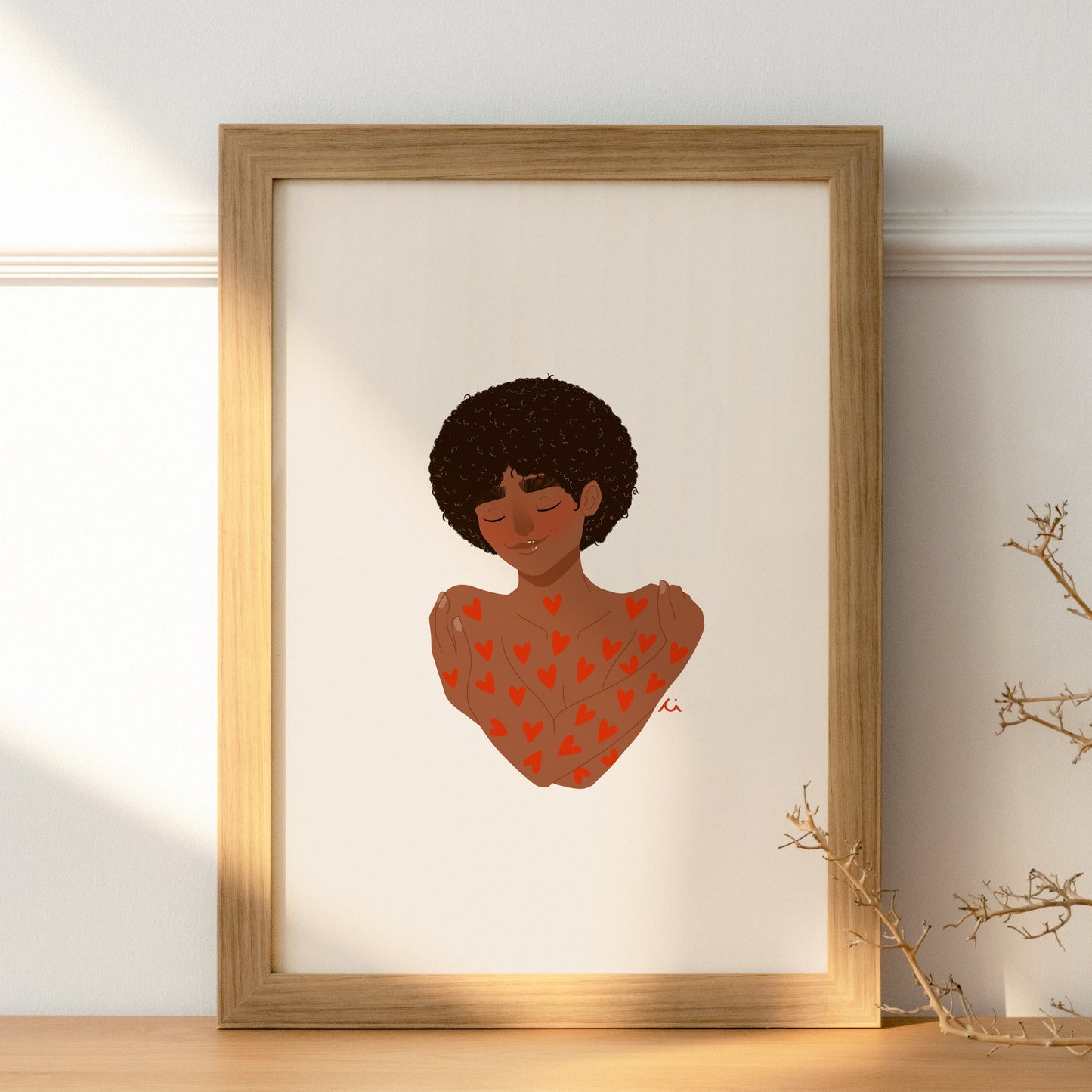 Portrait Femme Personnalisable - Illustration Self Love sur Mesure