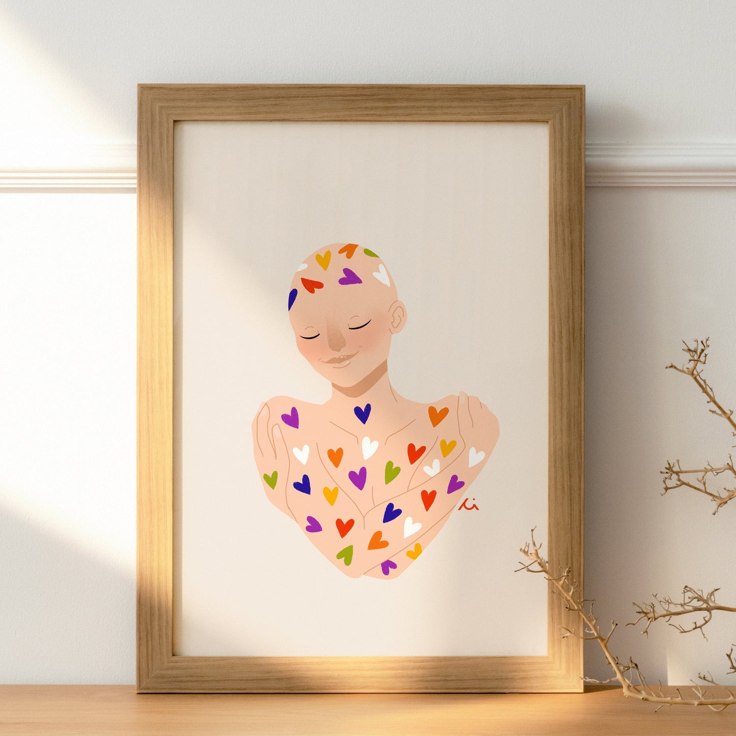 Portrait Femme Personnalisable - Illustration Self Love sur Mesure