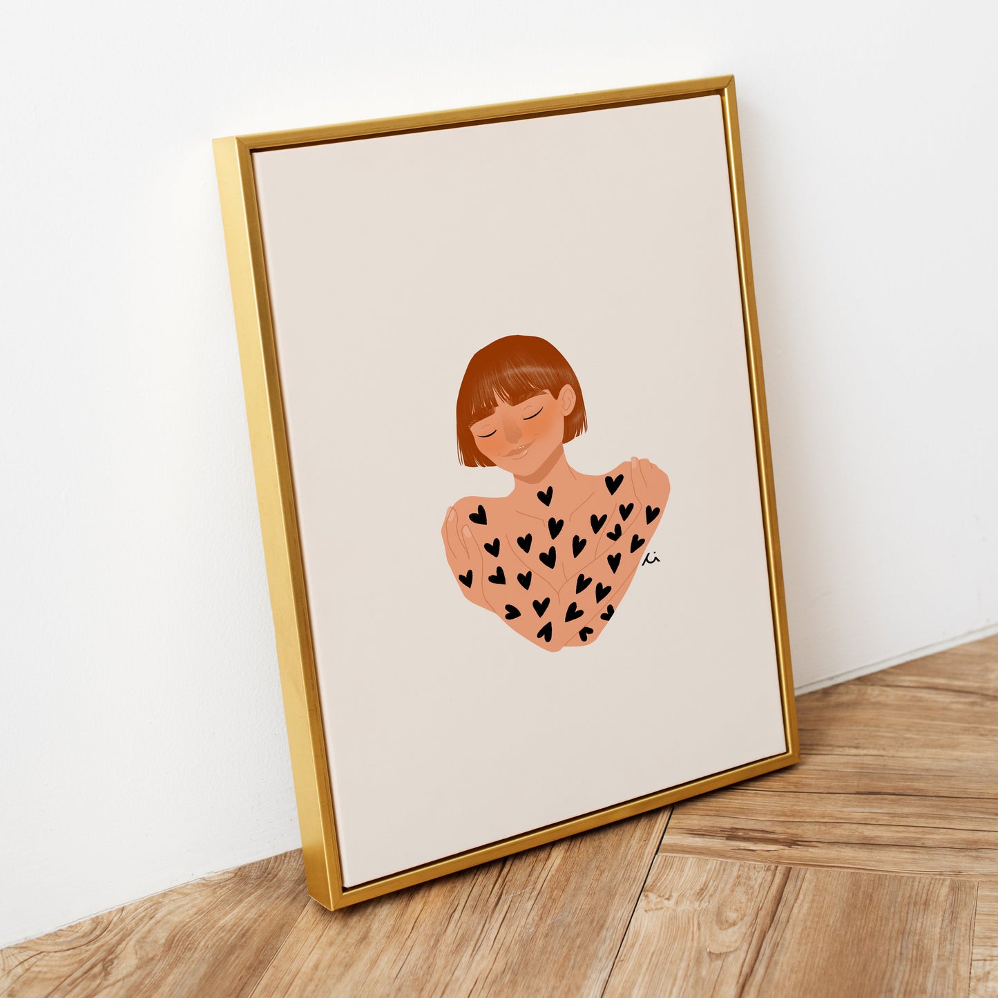 Portrait Femme Personnalisable - Illustration Self Love sur Mesure