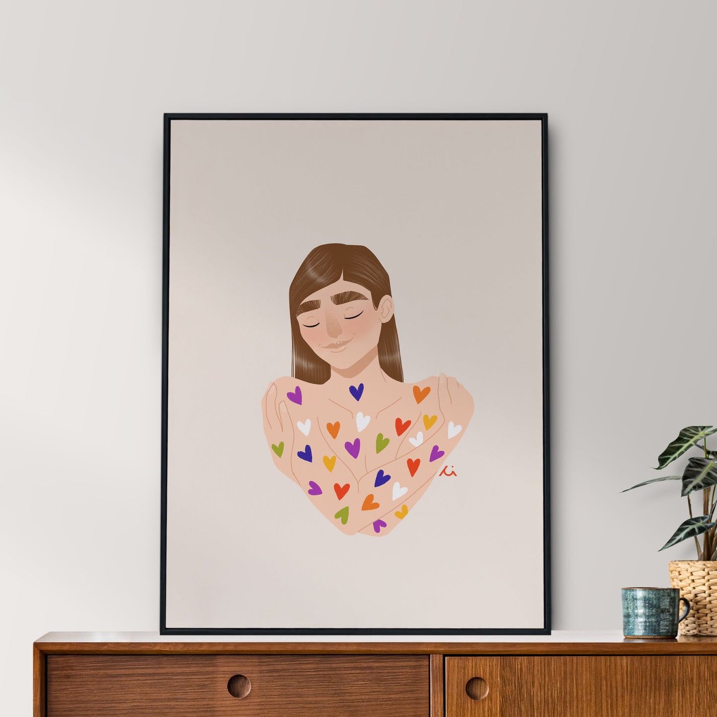 Portrait Femme Personnalisable - Illustration Self Love sur Mesure