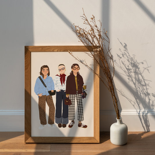 Illustrations personnalisées - Portrait personnalisé en pied